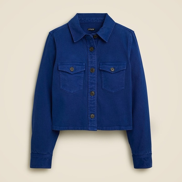 J. Crew Cargo cropped shirt-jacket in chino - Picture 4 of 9